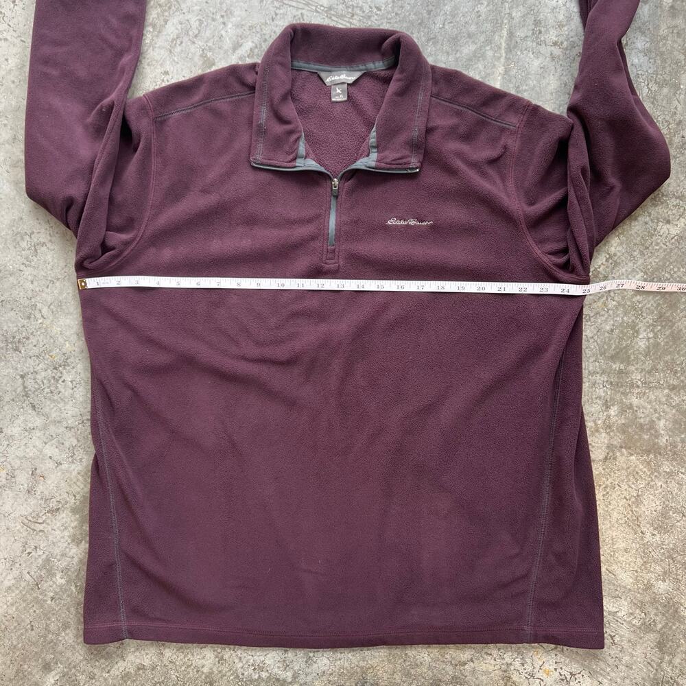 Eddie Bauer Men’s XL Burgundy 1/4 Zip Fleece Pullover Jacket EUC - Picture 4 of 7